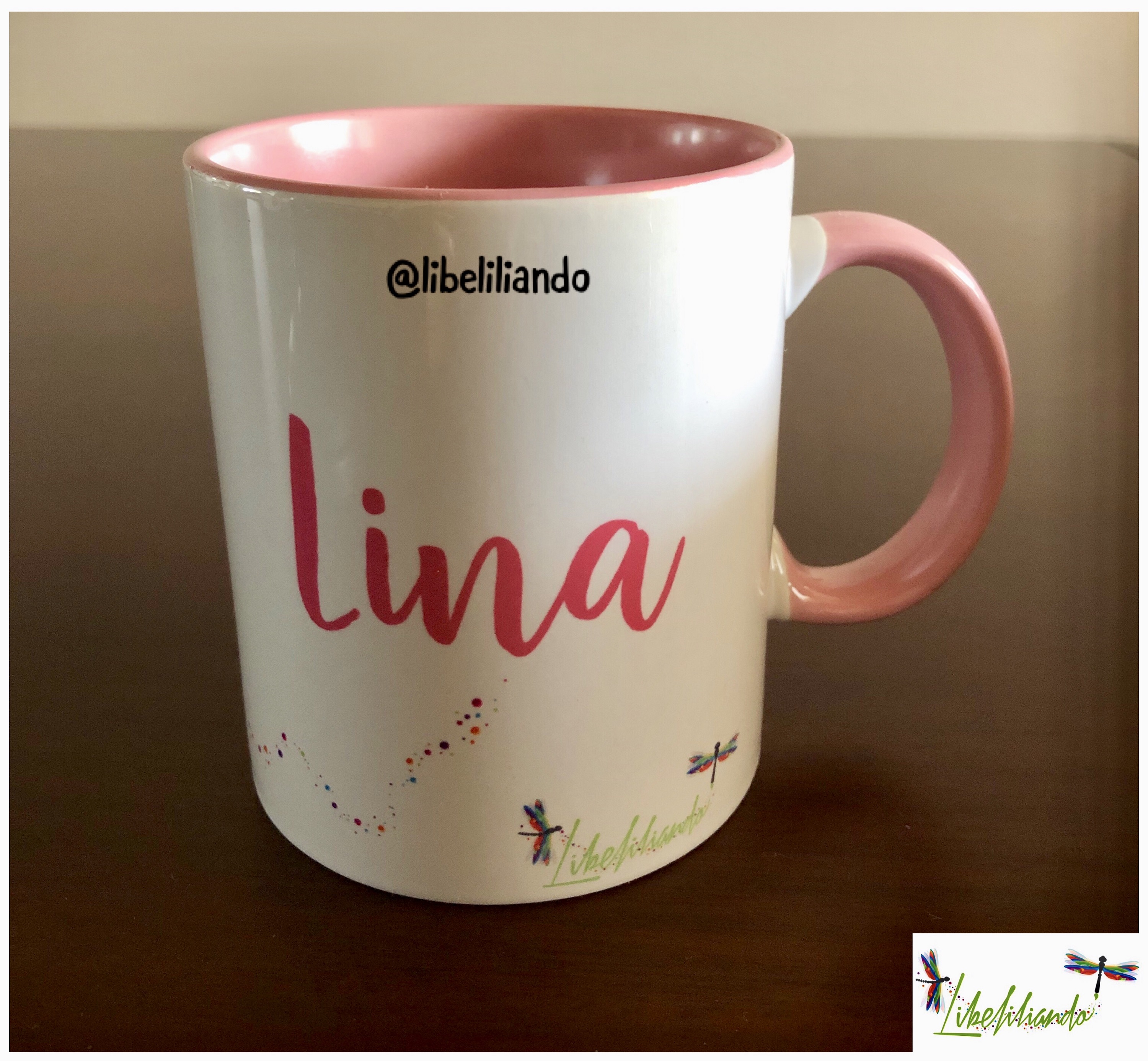 Mugs nombre "diseño personalizado" Libeliliando